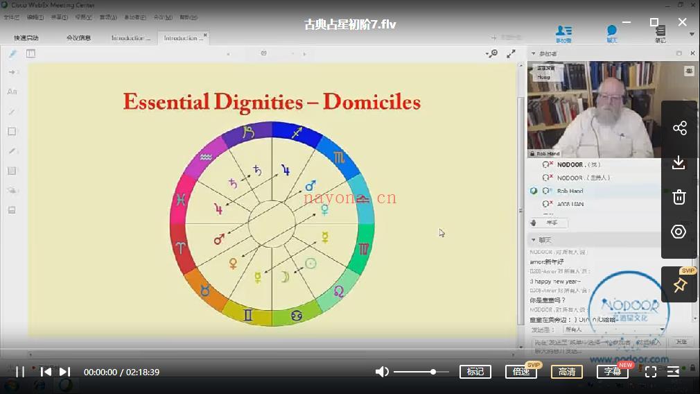罗伯特汉德古典占星（初阶+进阶）视频资料 
