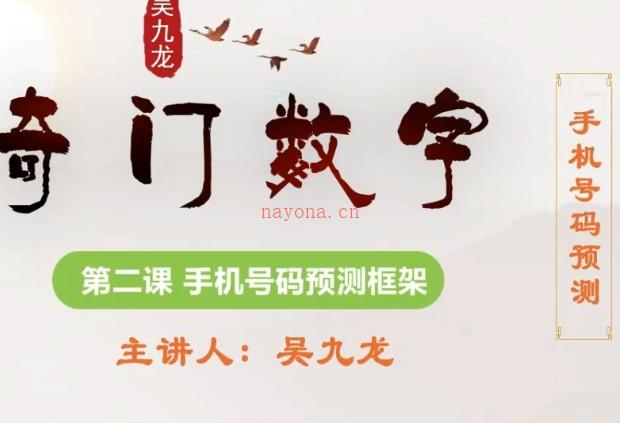 吴九龙数字奇门视频教程培训课程9集插图