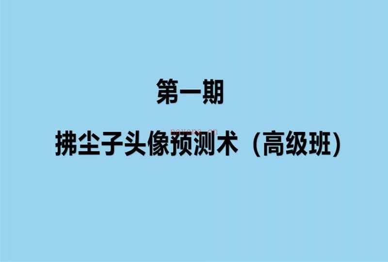 拂尘子第一期头像预测术（高级班）录音11集+讲义百度网盘资源