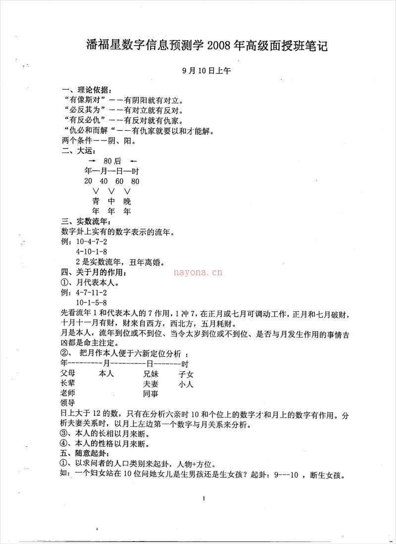 潘福星数字信息预测学2008年高级面授班笔记整理版.pdf百度网盘资源