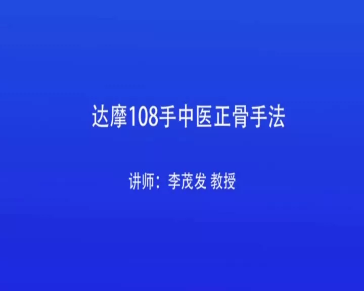 李茂发达摩108手正骨手法视频讲解 百度网盘资源