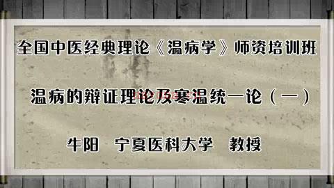 温病的辨证理论及寒温统一论：牛阳-北京中医药大学（全6讲·完整版） 百度网盘资源