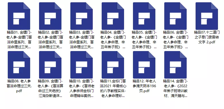 金镖门老人参盲派电子书合集13套资料PDF 百度网盘资源