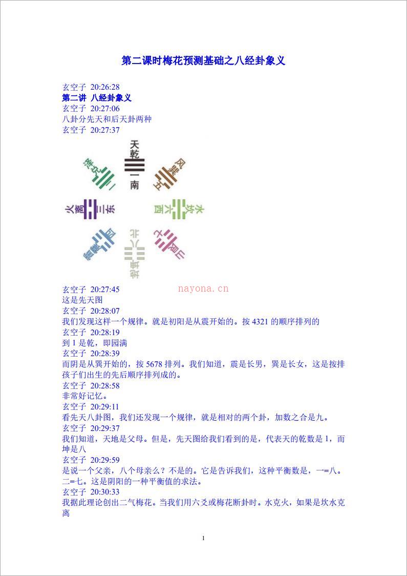 玄空子讲义-20090226第二课时梅花预测基础之八经卦象义.pdf 百度网盘资源