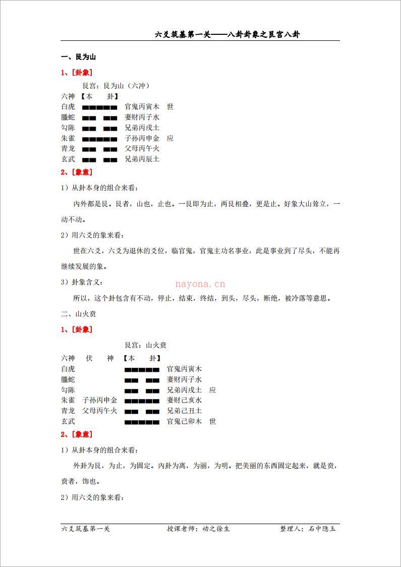 八卦卦象之艮宫八卦（修订）.pdf 百度网盘资源