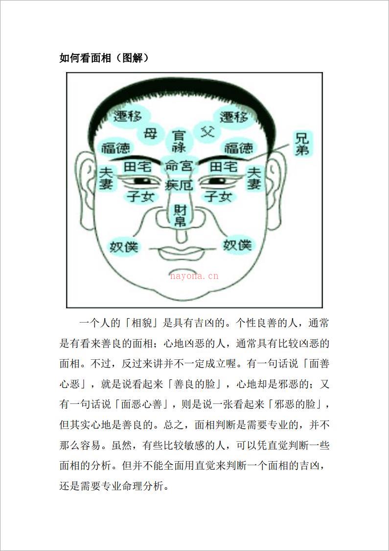 如何看面相(图解) .pdf 百度网盘资源