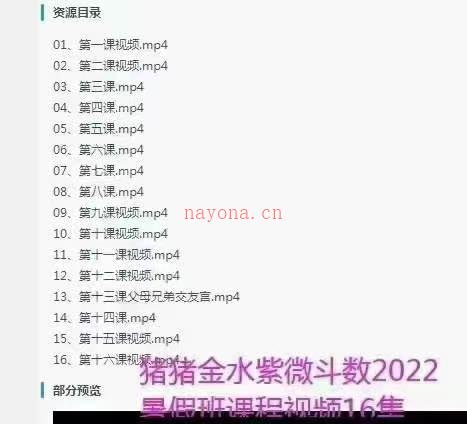 猪猪金水紫微斗数2022暑假班课程视频十六集百度网盘资源