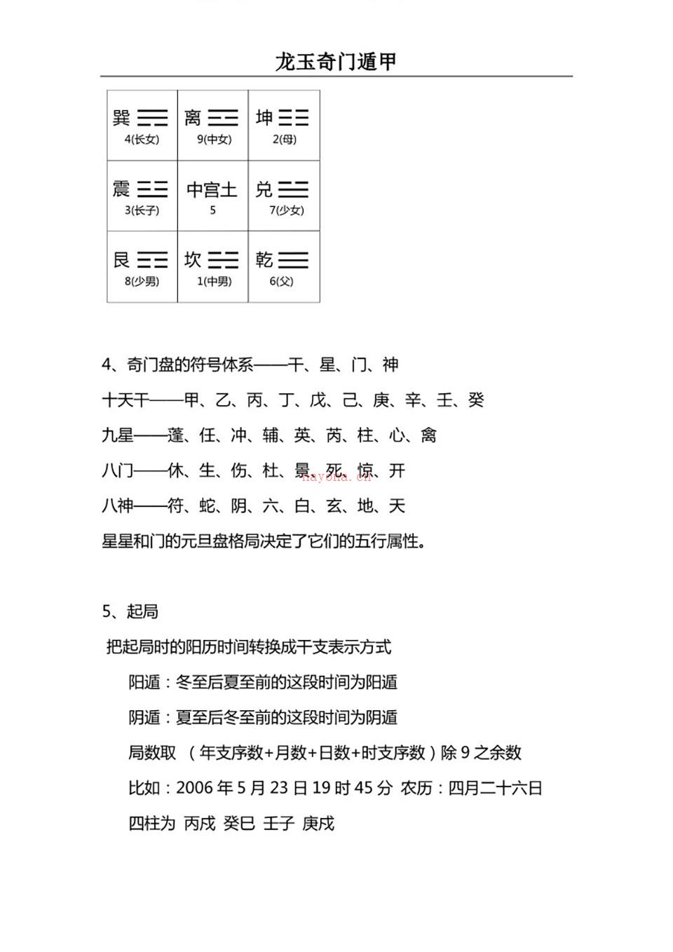 2017年12月龙玉阴盘奇门遁甲教学讲义.pdf 百度网盘资源
