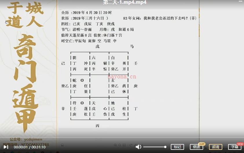 于城道奇门遁甲职业预测网络班复习专题14集视频插图